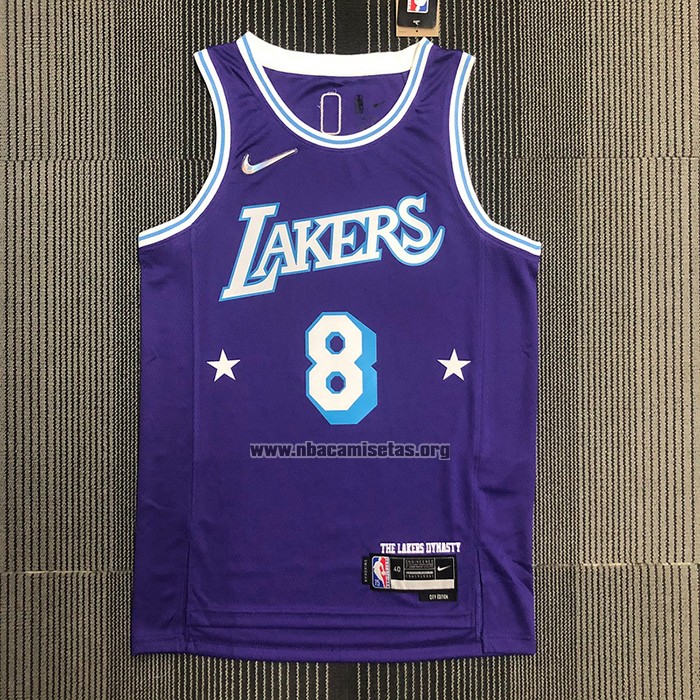 Camiseta Los Angeles Lakers Kobe Bryant NO 8 Ciudad Edition 2021-22 Violeta